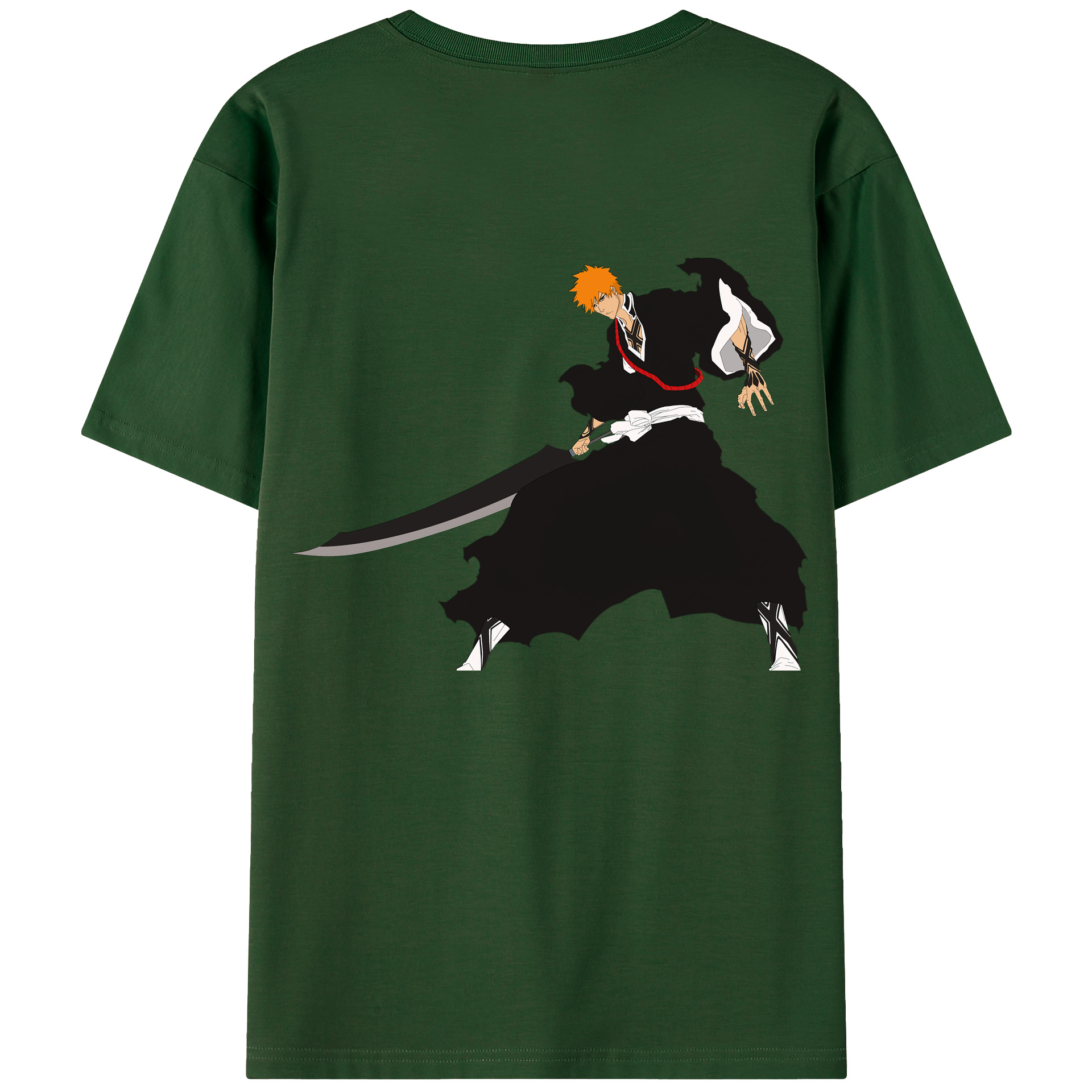 （画像用） ブリーチ 黒崎一護（くろさき いちご）BLEACH Kurosaki Ichigo 綿100％半袖Tシャツ（背面プリント）
